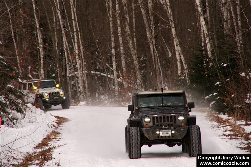 A Jeep Wrangler sweeps SS1, Nemadji Trail East I.