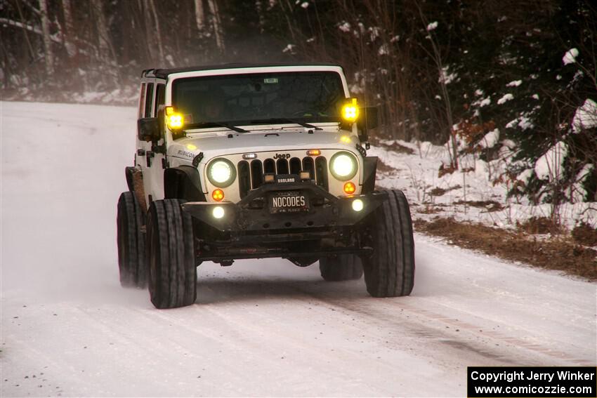 A Jeep Wrangler sweeps SS1, Nemadji Trail East I.