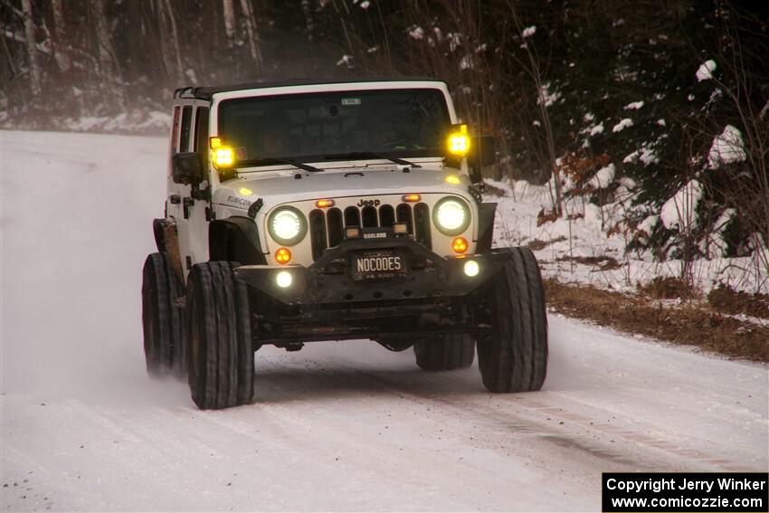 A Jeep Wrangler sweeps SS1, Nemadji Trail East I.