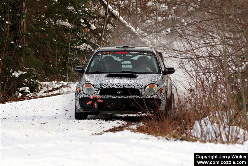 Peter Farrow / Jackson Sedivy Subaru WRX on SS2, Nemadji Trail West I.