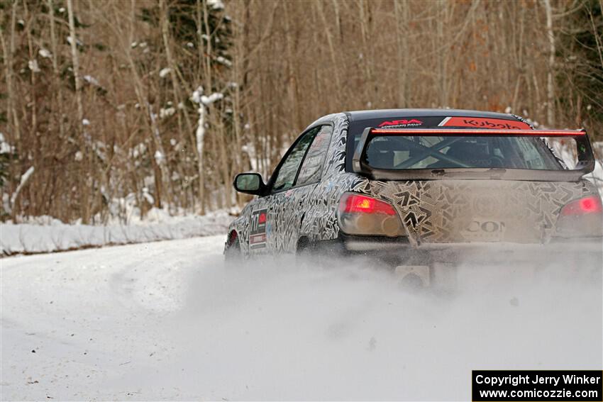 Peter Farrow / Jackson Sedivy Subaru WRX on SS2, Nemadji Trail West I.