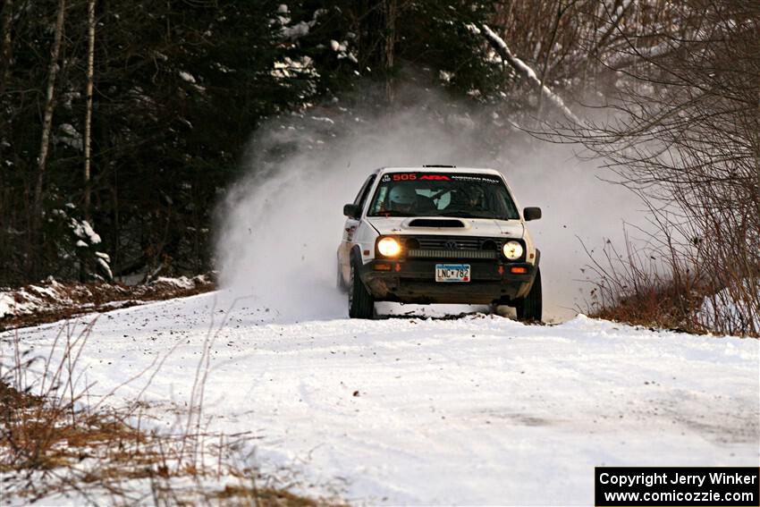 Josh Nykanen / Charlotte Himes VW GTI on SS2, Nemadji Trail West I.
