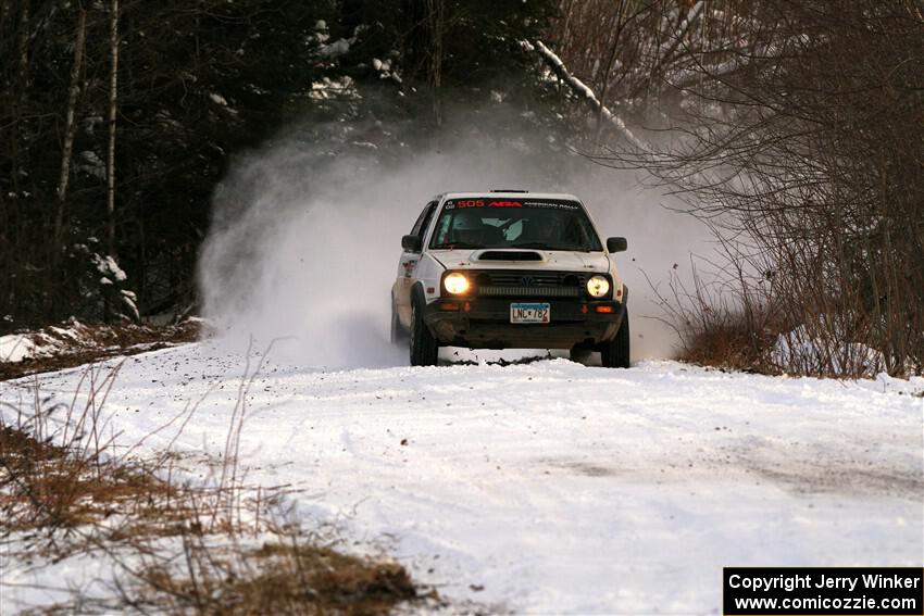 Josh Nykanen / Charlotte Himes VW GTI on SS2, Nemadji Trail West I.