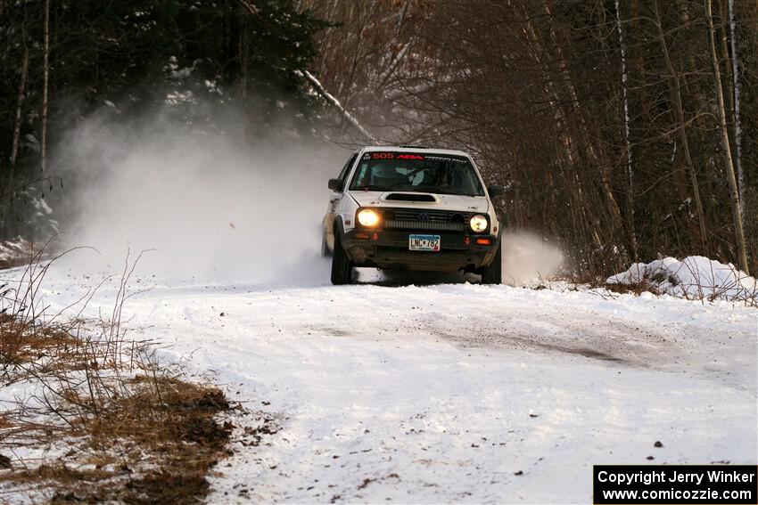 Josh Nykanen / Charlotte Himes VW GTI on SS2, Nemadji Trail West I.