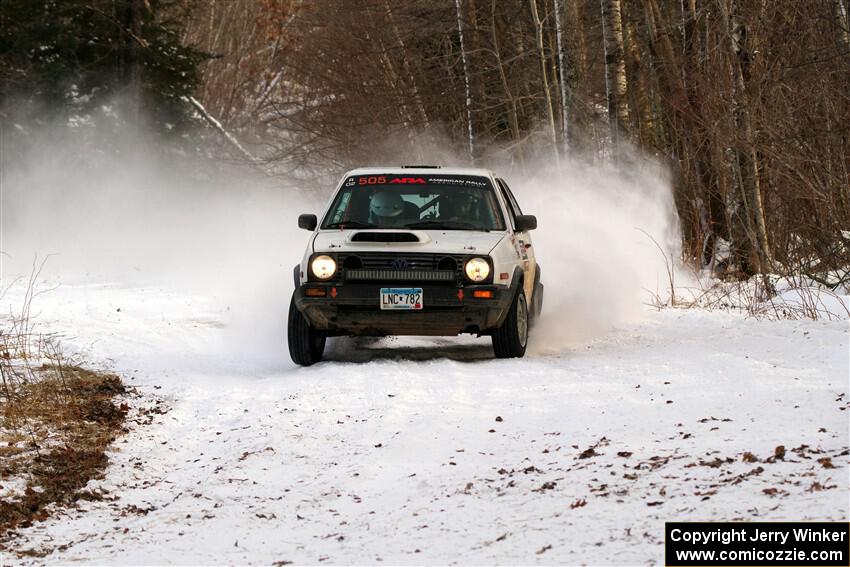 Josh Nykanen / Charlotte Himes VW GTI on SS2, Nemadji Trail West I.