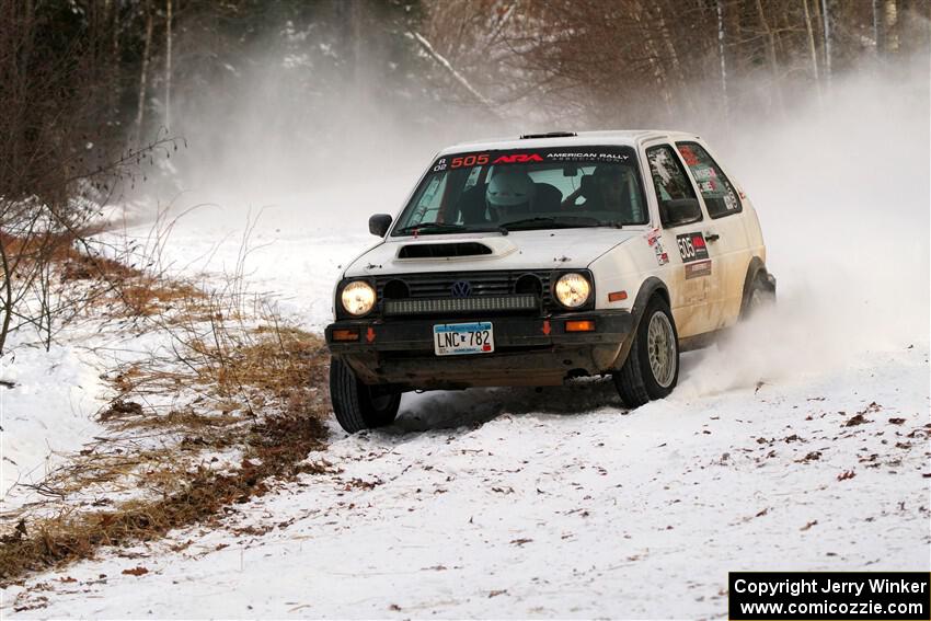 Josh Nykanen / Charlotte Himes VW GTI on SS2, Nemadji Trail West I.