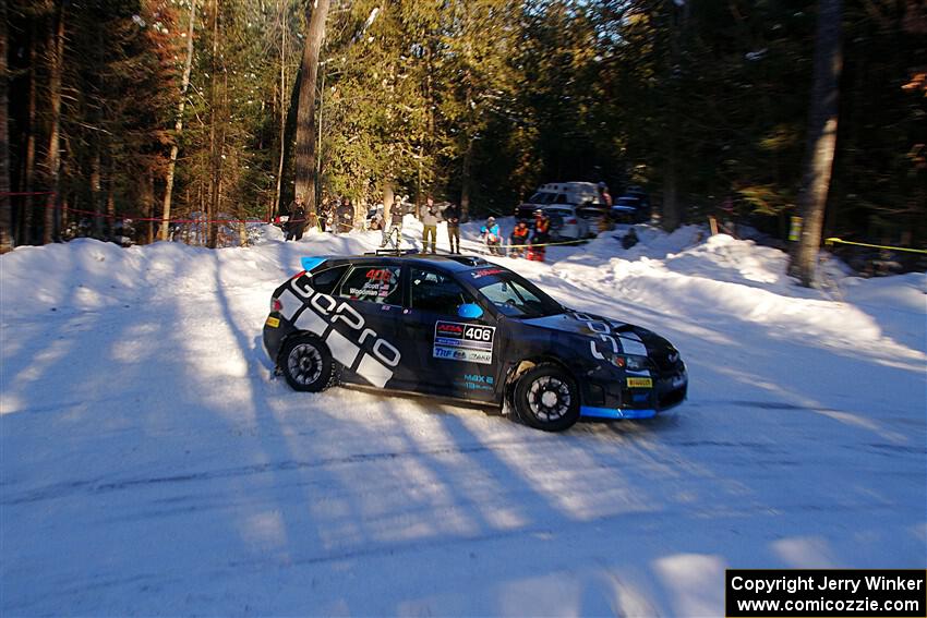 Nick Woodman / Ryan Scott Subaru Impreza WRX STi spins on SS15, Agren-Hunters II.