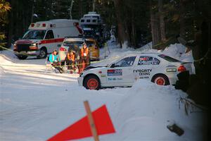 Steve Rowlands / Tessa Jordan BMW 330i recovers after spinning on SS15, Agren-Hunters II.