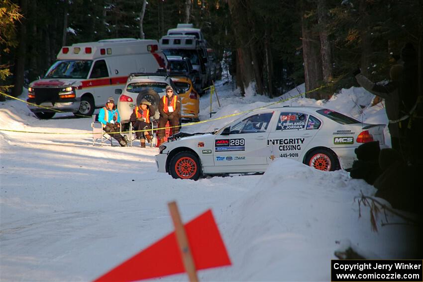 Steve Rowlands / Tessa Jordan BMW 330i recovers after spinning on SS15, Agren-Hunters II.
