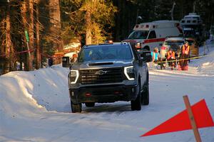 A Chevy Silverado pickup sweeps SS15, Agren-Hunters II.