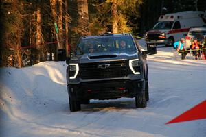 A Chevy Silverado pickup sweeps SS15, Agren-Hunters II.