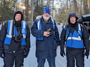 Three veteran rally photographers at the event: L to R: Phil Berg, Jerry Winker and Lorne Trezise.