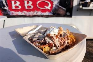 Authentic BBQ sold at Thursday night's RallyFest.