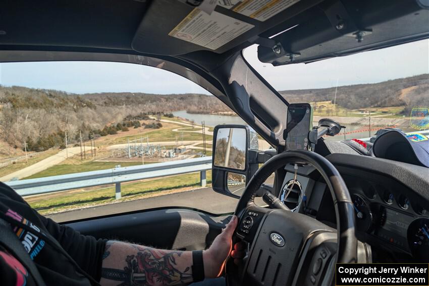 Driving through the Missouri River valley in Hermann, Missouri.