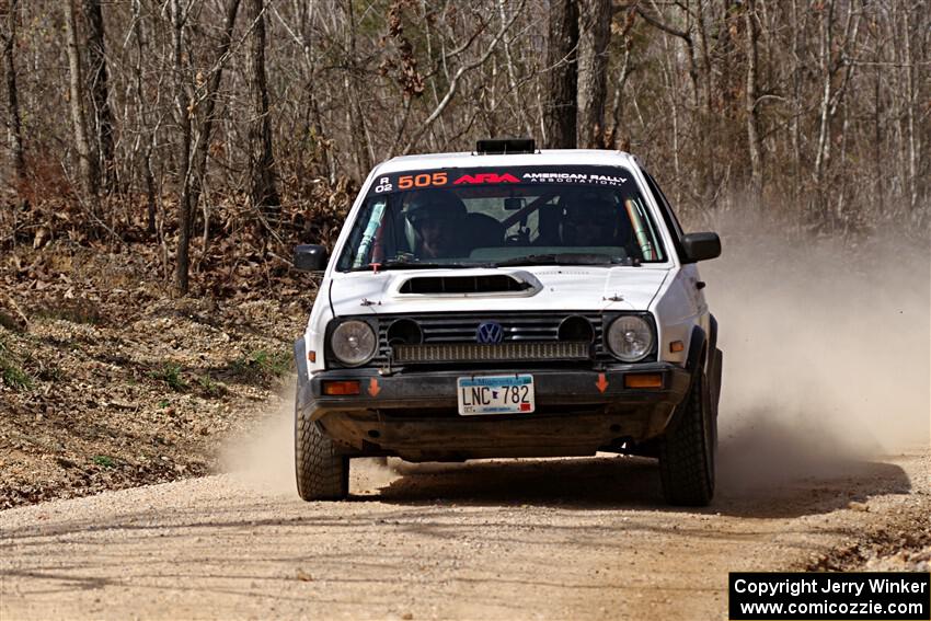 Josh Nykanen / Lars Anderson VW GTI on SS1, Hazel Creek I.