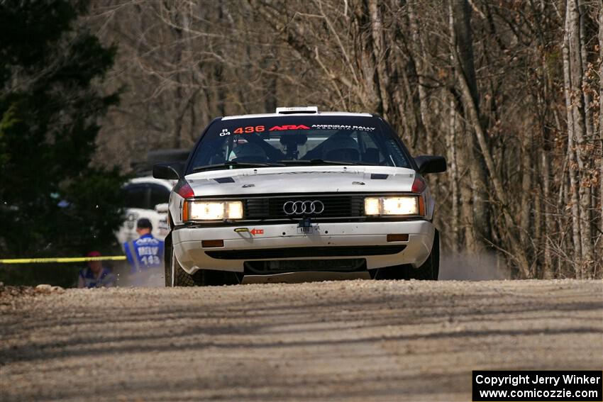 Drew Carlson / Cindi Carlson Audi 200 Avant Quattro on SS1, Hazel Creek I.