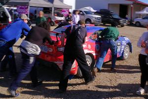 Santiago Iglesias / Cray Dumeah Subaru BRZ is pushed into service after losing the engine.