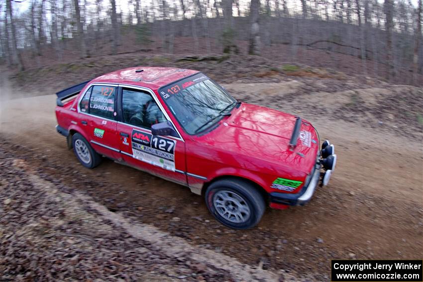 Levi Johnson / Griffin Johnson BMW 325e on SS4, Hazel Creek II.