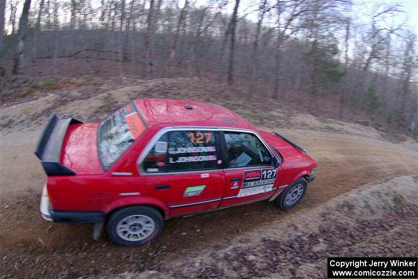 Levi Johnson / Griffin Johnson BMW 325e on SS4, Hazel Creek II.