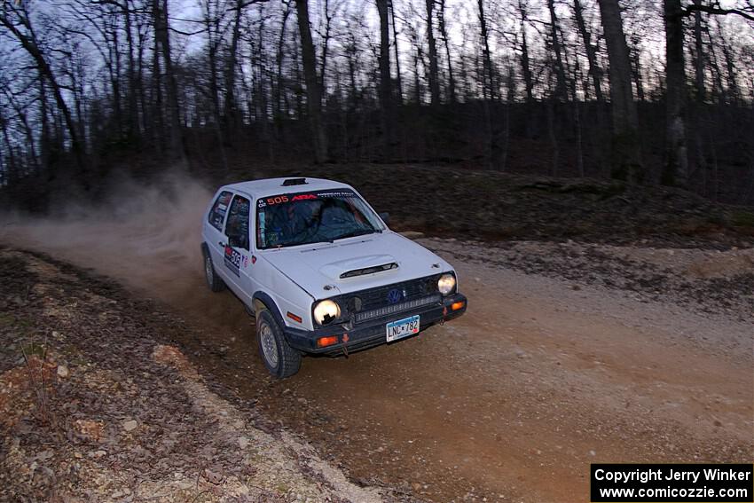 Josh Nykanen / Lars Anderson VW GTI on SS4, Hazel Creek II.