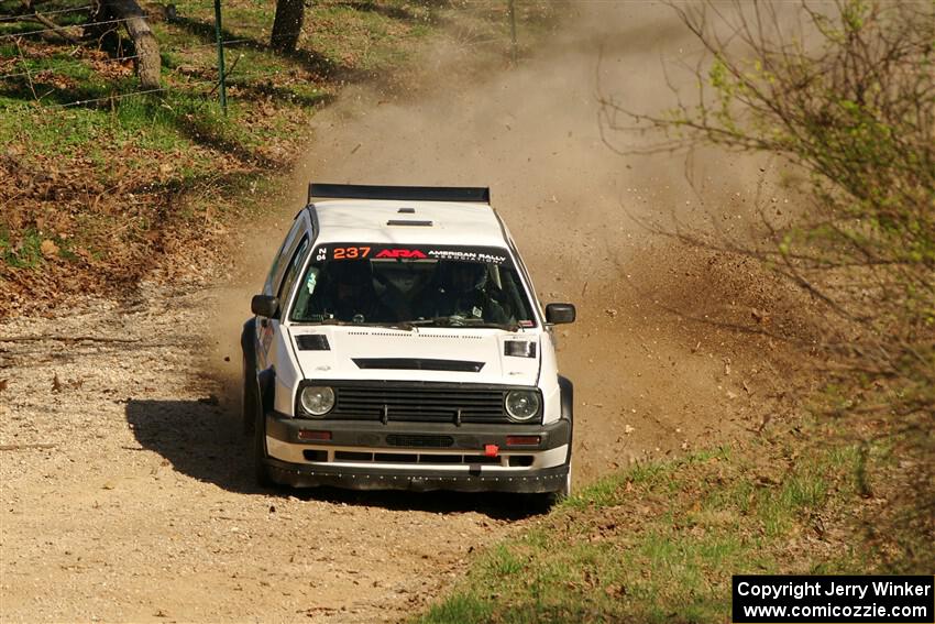 Micah Nickelson / Tyler Ptacek VW Golf on SS6, Deep Ford.