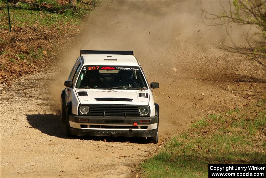 Micah Nickelson / Tyler Ptacek VW Golf on SS6, Deep Ford.