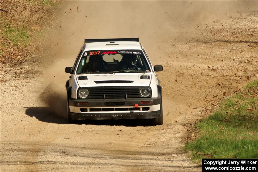 Micah Nickelson / Tyler Ptacek VW Golf on SS6, Deep Ford.