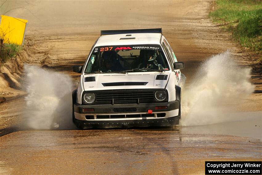 Micah Nickelson / Tyler Ptacek VW Golf on SS6, Deep Ford.