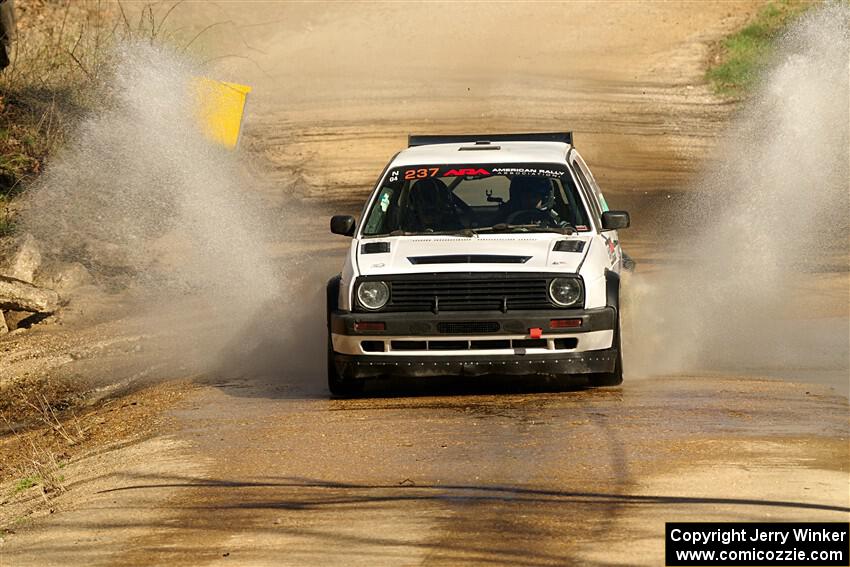 Micah Nickelson / Tyler Ptacek VW Golf on SS6, Deep Ford.