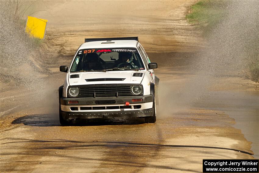 Micah Nickelson / Tyler Ptacek VW Golf on SS6, Deep Ford.