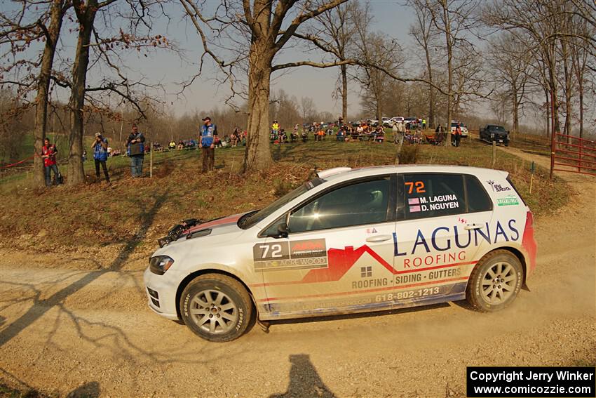 Michael Laguna / Dan Nguyen VW Golf R on SS9, KP to Ollie Long II.