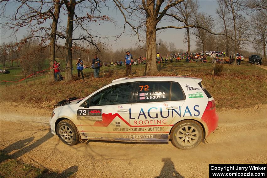 Michael Laguna / Dan Nguyen VW Golf R on SS9, KP to Ollie Long II.