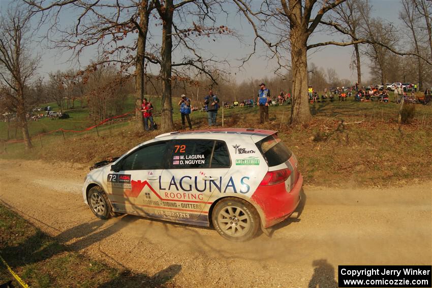 Michael Laguna / Dan Nguyen VW Golf R on SS9, KP to Ollie Long II.