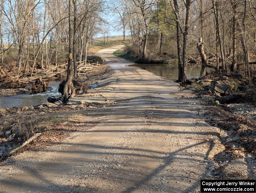 The view of the final stream crossing on SS6, Deep Ford.