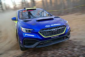 Travis Pastrana / Rhianon Gelsomino Subaru WRX ARA25L on SS12, Nova Scotia South II.