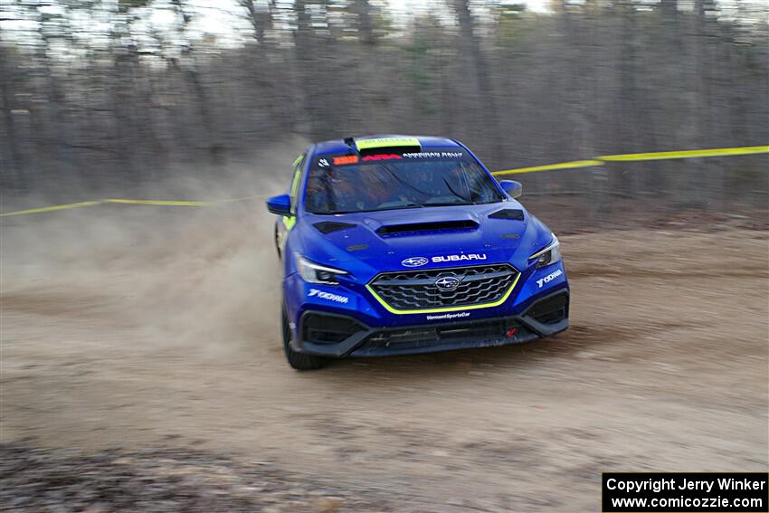 Travis Pastrana / Rhianon Gelsomino Subaru WRX ARA25L on SS12, Nova Scotia South II.
