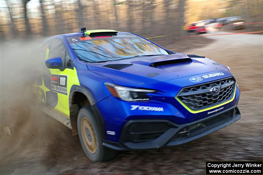 Travis Pastrana / Rhianon Gelsomino Subaru WRX ARA25L on SS12, Nova Scotia South II.