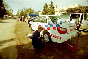 David Higgins / Calvin Cooledge Subaru WRX before the event.