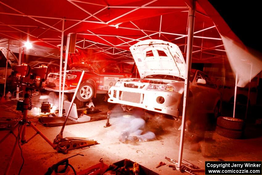 Lauchlin O'Sullivan / Matt Chester Mitsubishi Lancer RMR and Seamus Burke / Rory Kennedy Mitsubishi Lancer Evo VI at Atlanta.