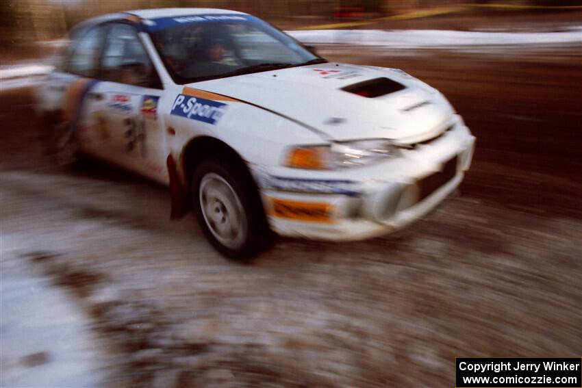 Pete Lahm / Frank Cunningham Mitsubishi Lancer Evo IV on SS7, Black River.