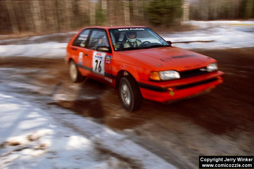 Gail Truess / Pam McGarvey Mazda 323GTX on SS7, Black River.