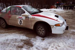 The '0' car, a Mitsubishi Eclipse GSX, on SS9, Camp 8.