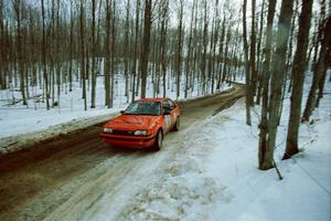 Gail Truess / Pam McGarvey Mazda 323GTX on SS9, Camp 8.
