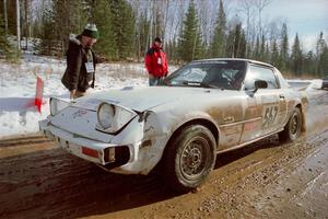 Bob Cutler / John Atsma Mazda RX7 leaves the start of SS10, Camp 30.