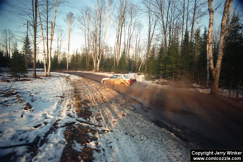 Pat Richard / Anne Lewandowski Subaru WRX on SS14, Meaford.