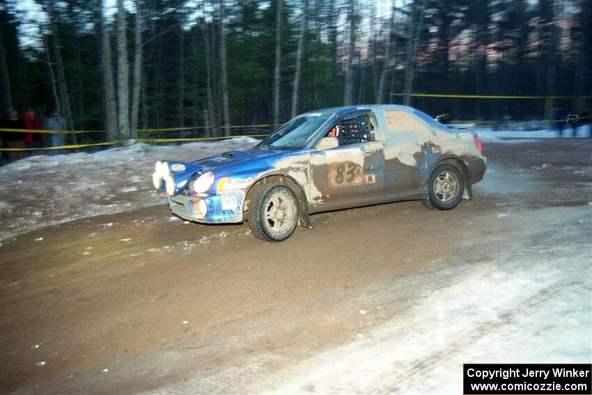 Mark Utecht / Jeff Secor Subaru WRX on SS16, Thunder River.
