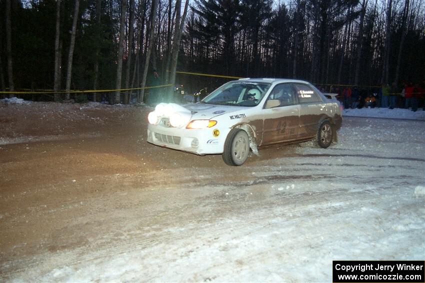 Eric Burmeister / Eric Adams Mazda Protege' MP3 on SS16, Thunder River.