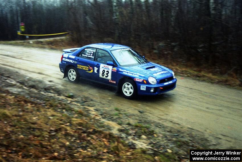 Mark Utecht / Jeff Secor Subaru WRX on SS1, East Steamboat.