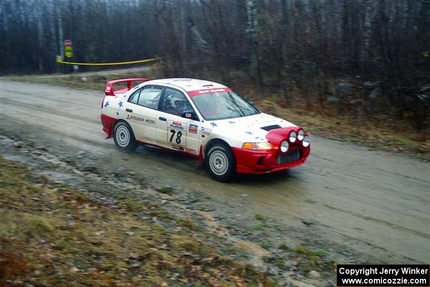 Paul Dunn / Pete Gossett Mitsubishi Lancer Evo IV on SS1, East Steamboat.