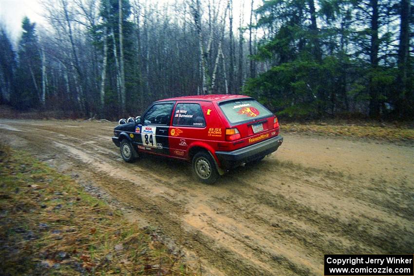 J.B. Niday / Jeff Burmeister drift their VW GTI on SS1, East Steamboat.